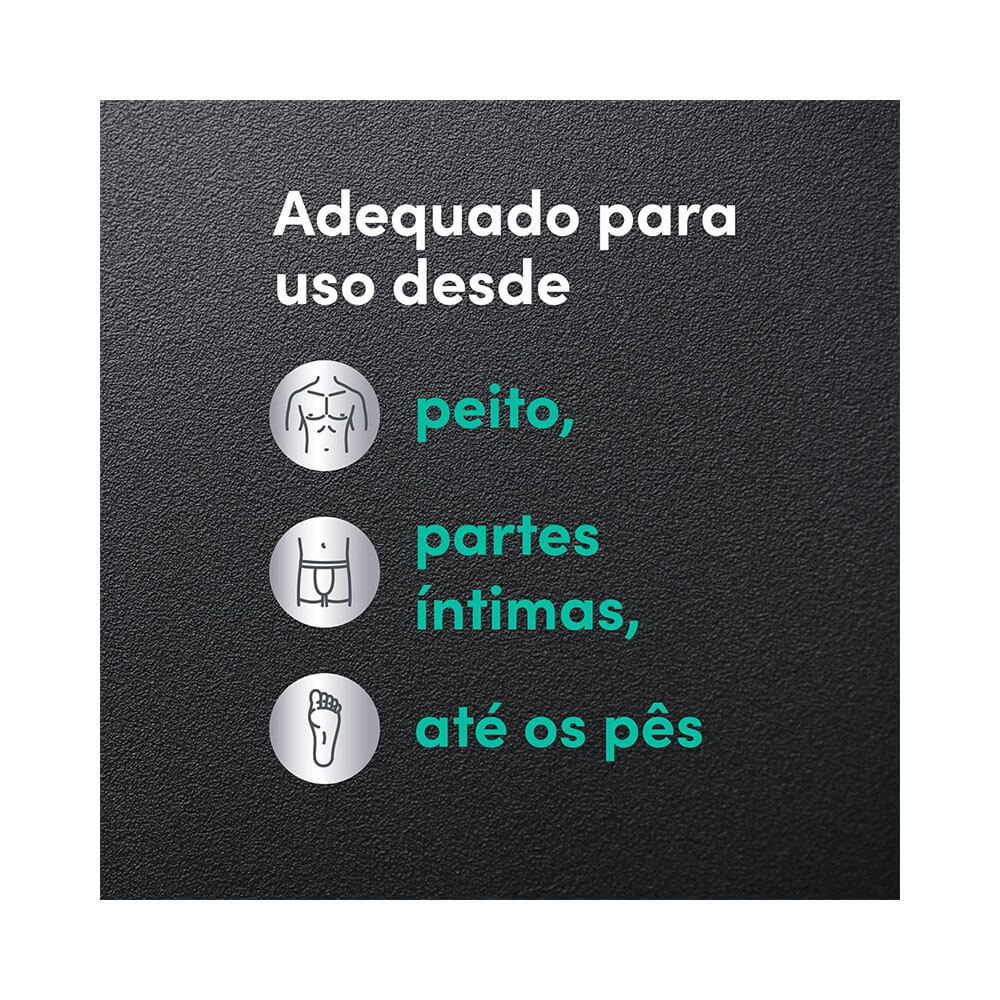 Desodorante Aerosol Dove Men +Care All Body Deo Aloe e Bamboo 150ml em fundo preto com indicação das áreas de aplicação